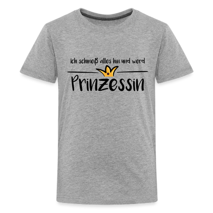 Teenager Premium T-Shirt - Prinzessin - Grau meliert