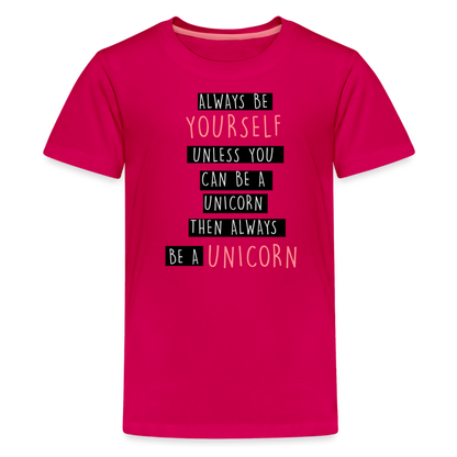 Teenager Premium T-Shirt - Unicorn - dunkles Pink