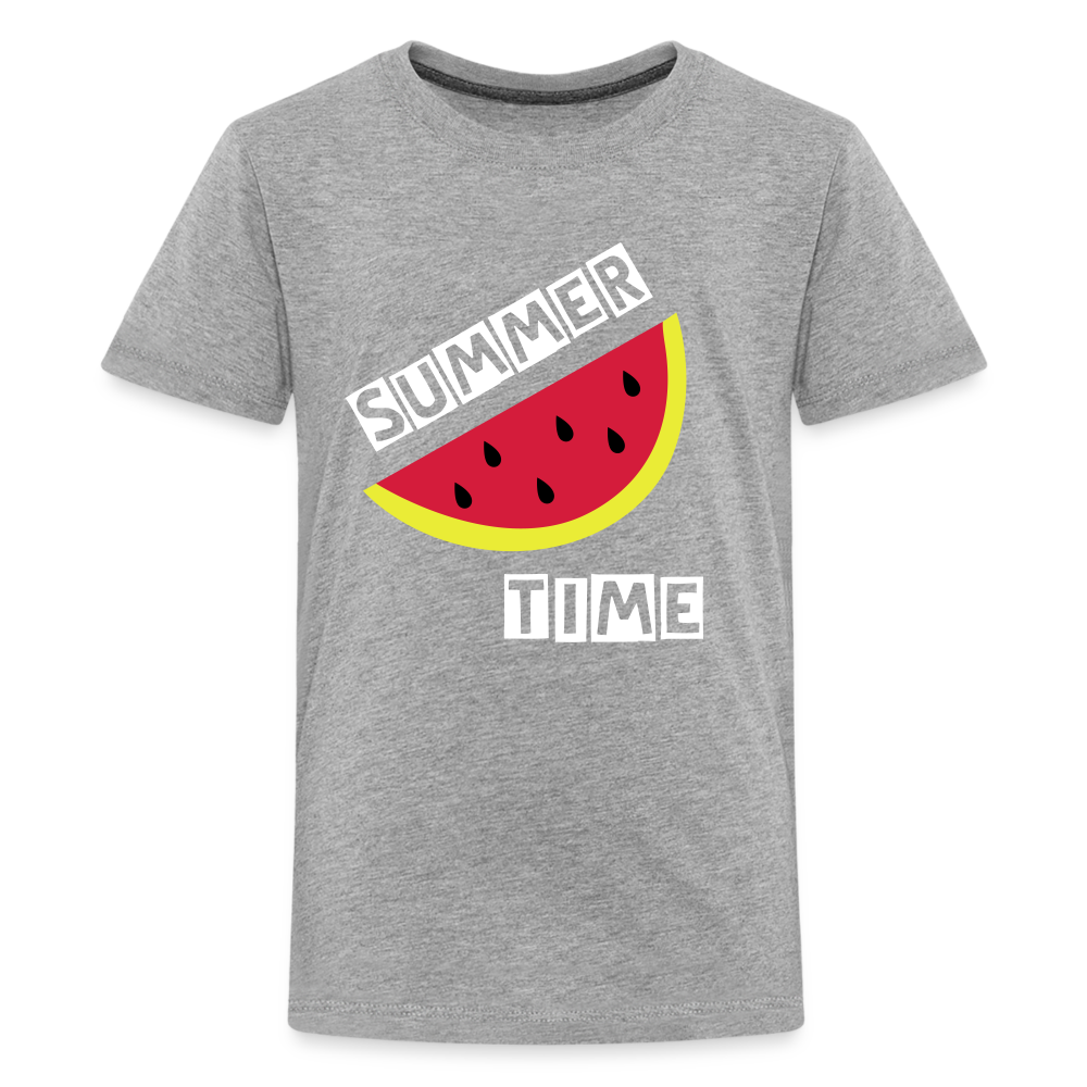 Teenager Premium T-Shirt - Melone - Grau meliert