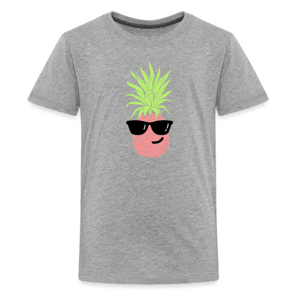 Teenager Premium T-Shirt - Ananas - Grau meliert