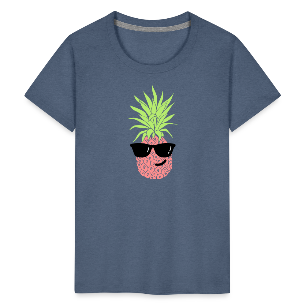 Teenager Premium T-Shirt - Ananas - Blau meliert