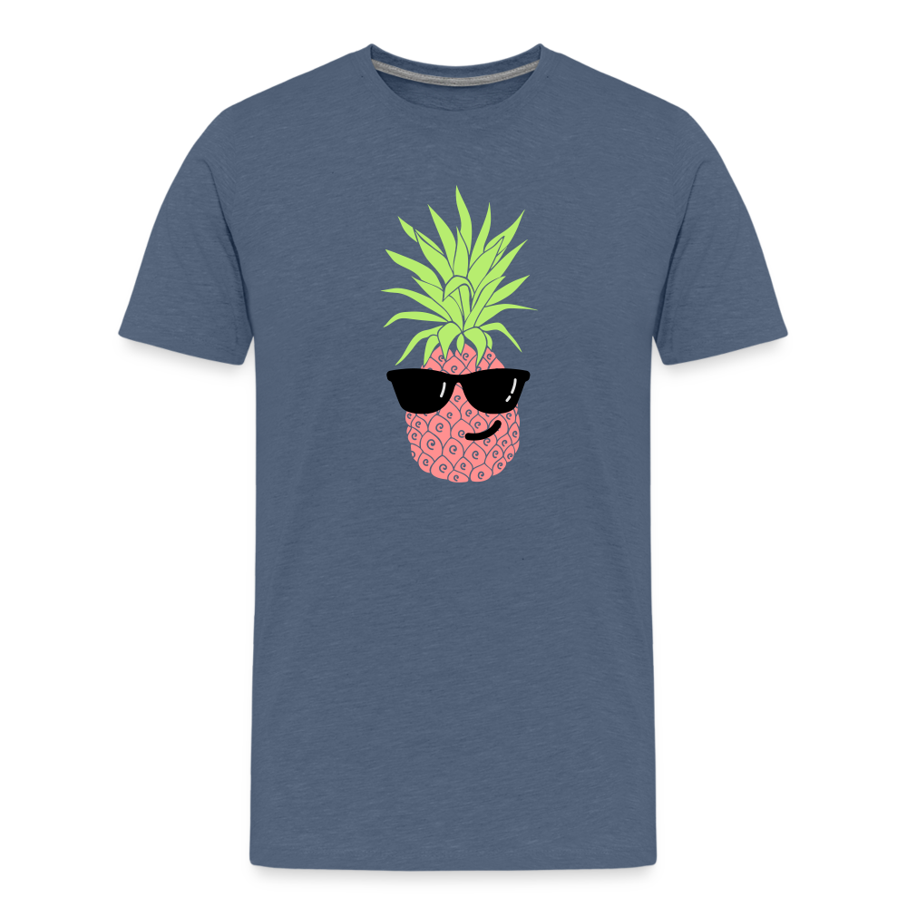 Teenager Premium T-Shirt - Ananas - Blau meliert