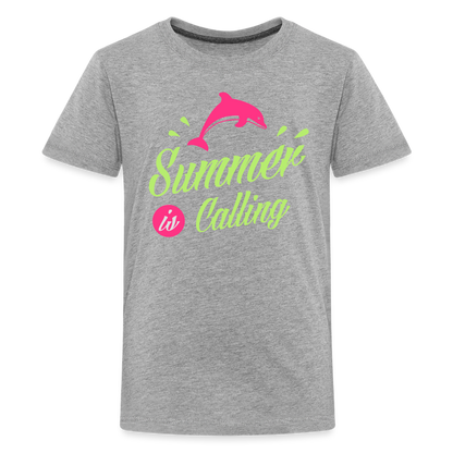 Teenager Premium T-Shirt - Summer is calling - Grau meliert