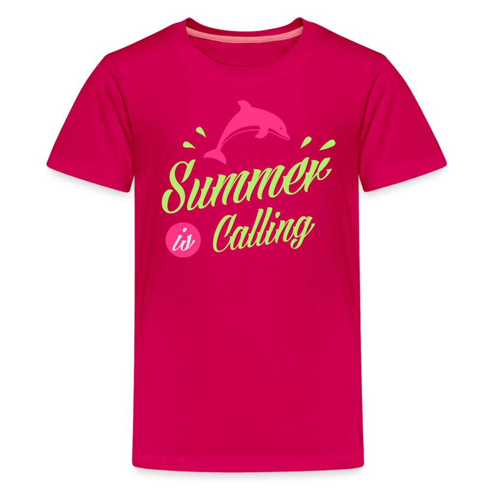 Teenager Premium T-Shirt - Summer is calling - dunkles Pink