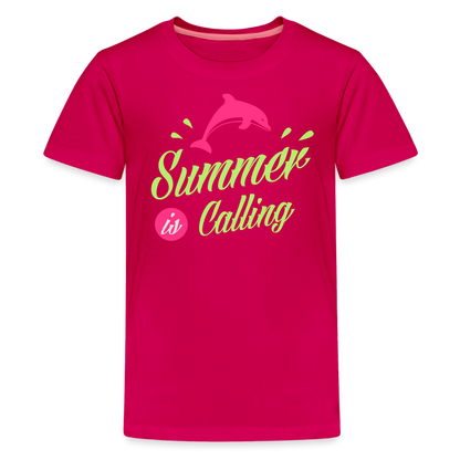 Teenager Premium T-Shirt - Summer is calling - dunkles Pink