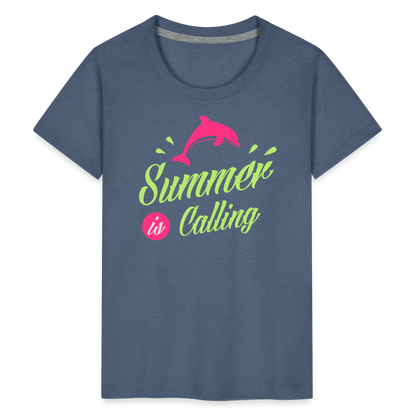 Teenager Premium T-Shirt - Summer is calling - Blau meliert