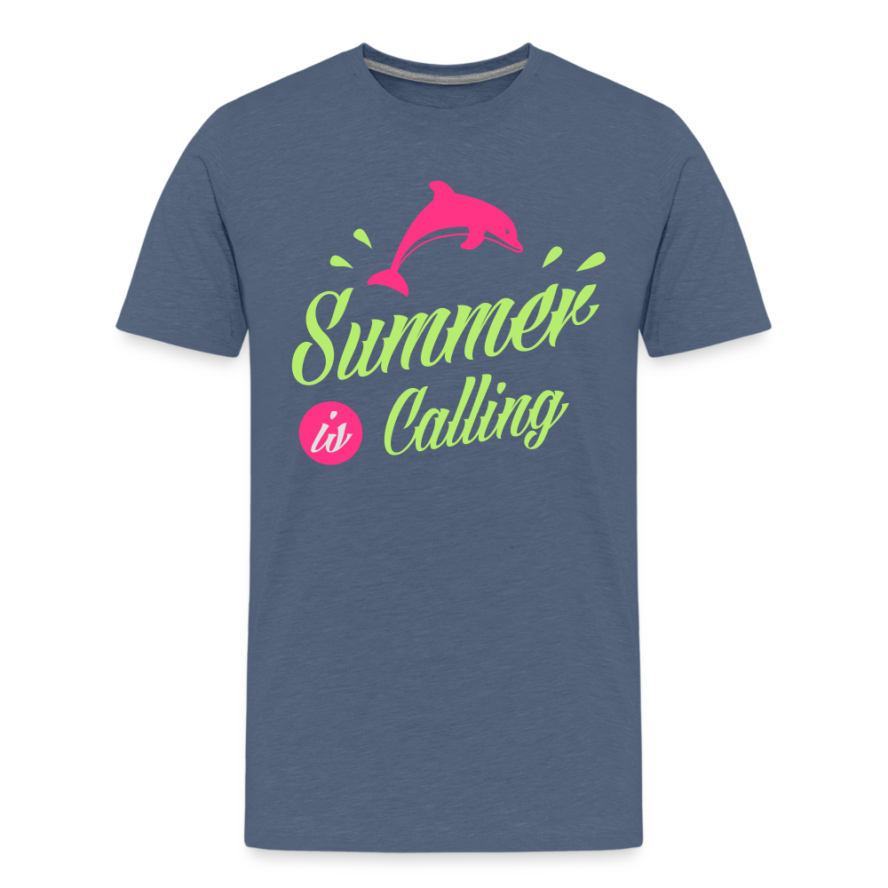 Teenager Premium T-Shirt - Summer is calling - Blau meliert