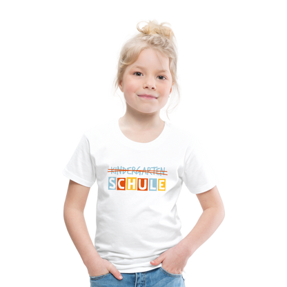 Kinder Premium T-Shirt - Schule - weiß