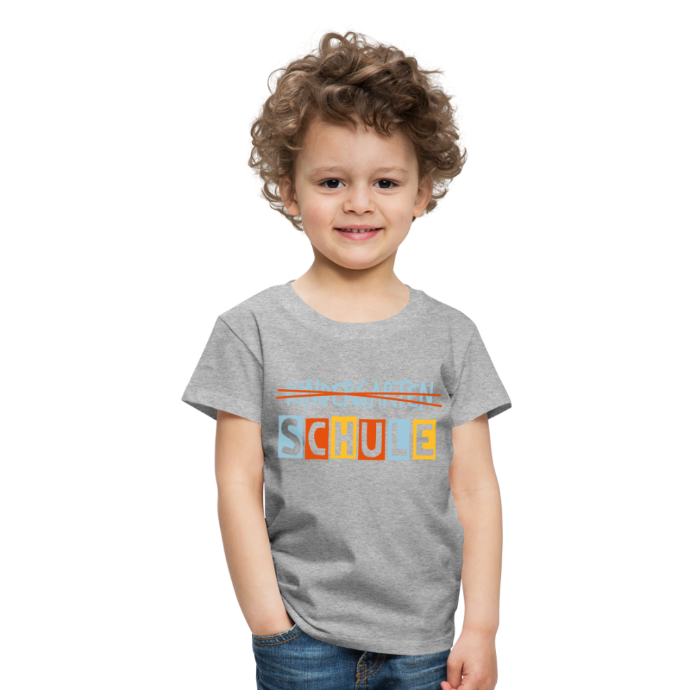 Kinder Premium T-Shirt - Schule - Grau meliert