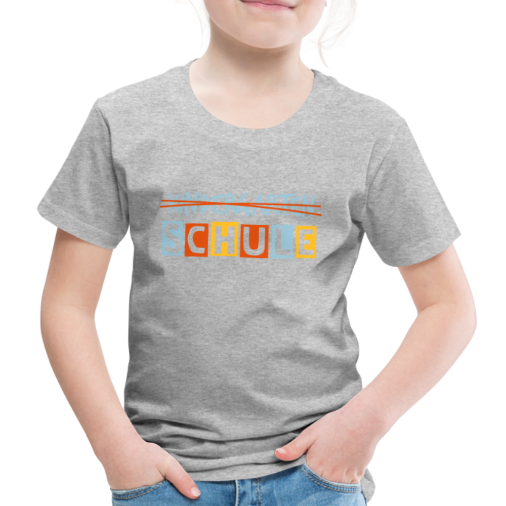 Kinder Premium T-Shirt - Schule - Grau meliert