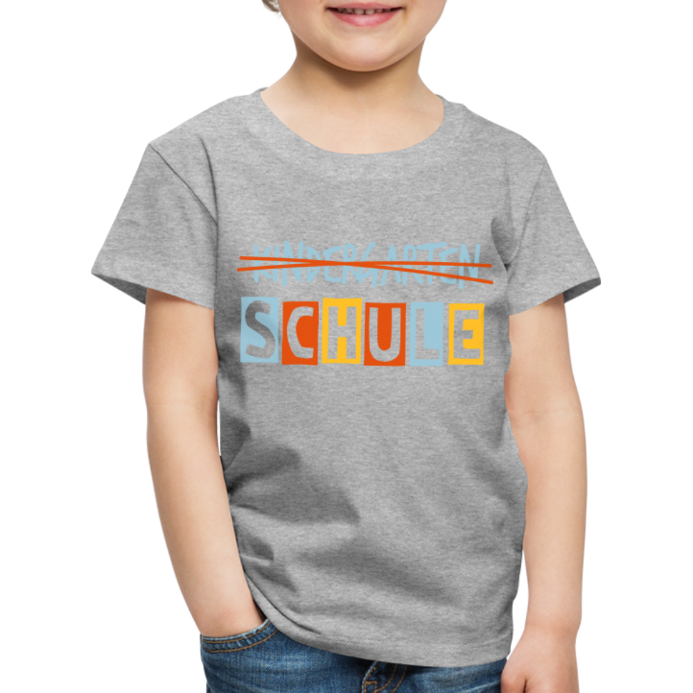 Kinder Premium T-Shirt - Schule - Grau meliert