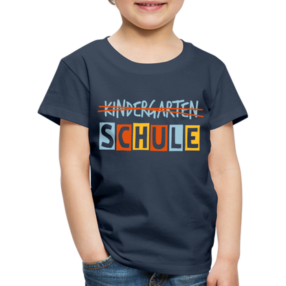 Kinder Premium T-Shirt - Schule - Navy