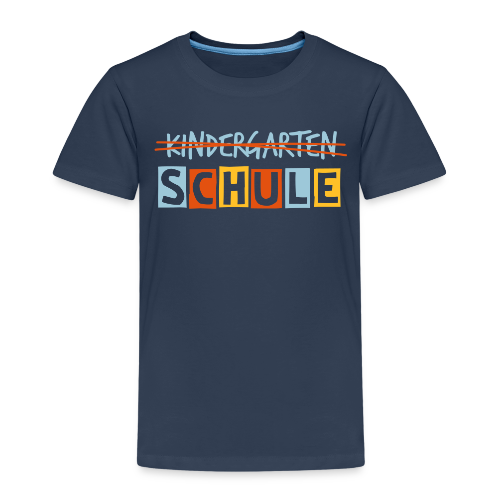 Kinder Premium T-Shirt - Schule - Navy