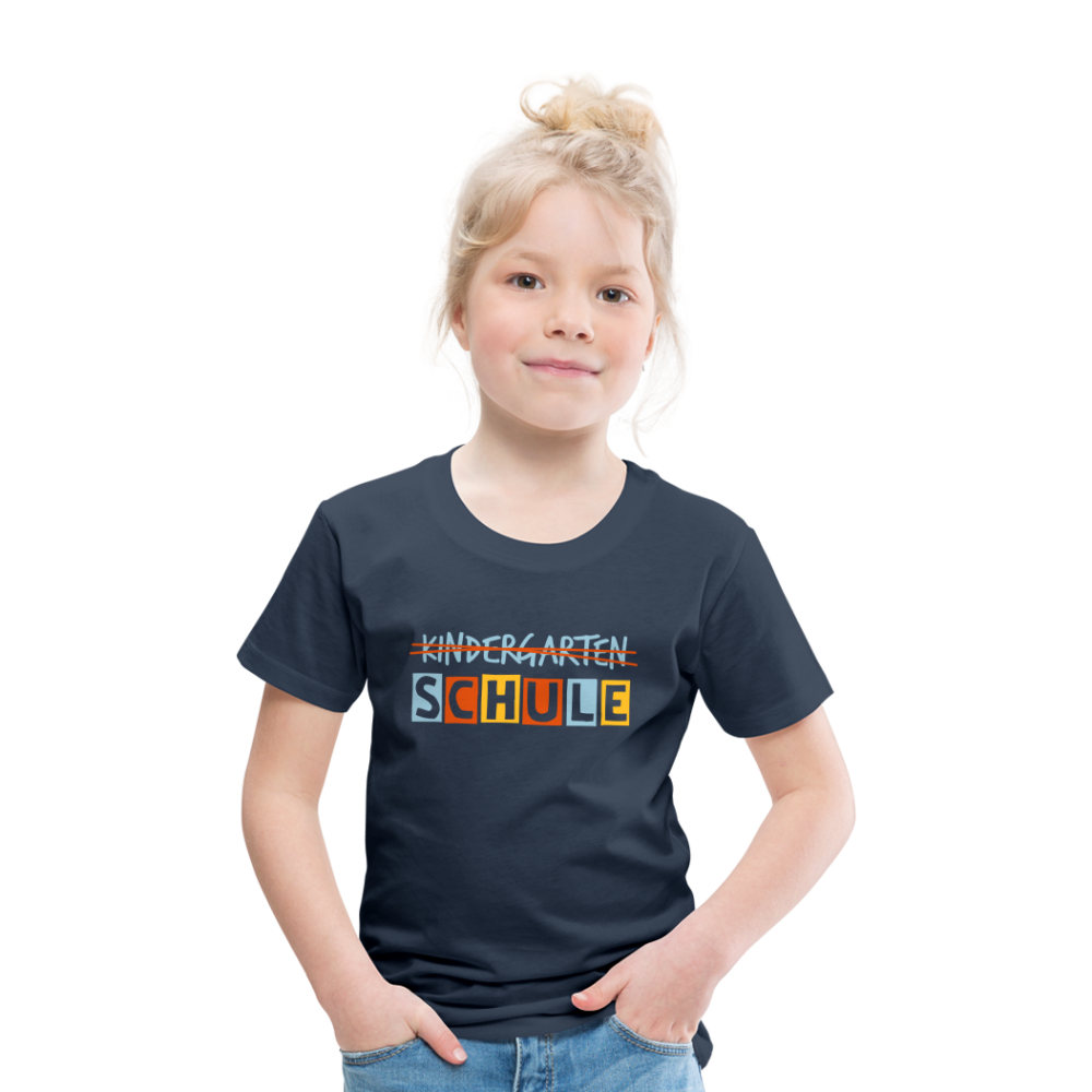 Kinder Premium T-Shirt - Schule - Navy