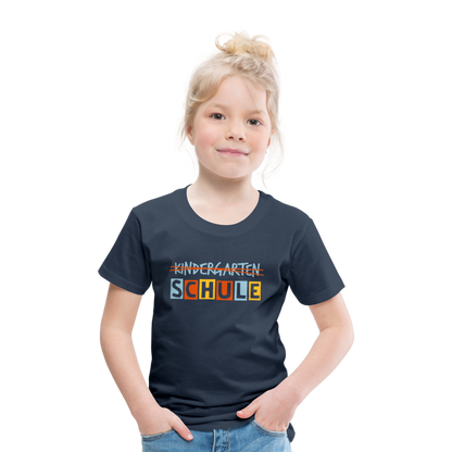 Kinder Premium T-Shirt - Schule - Navy