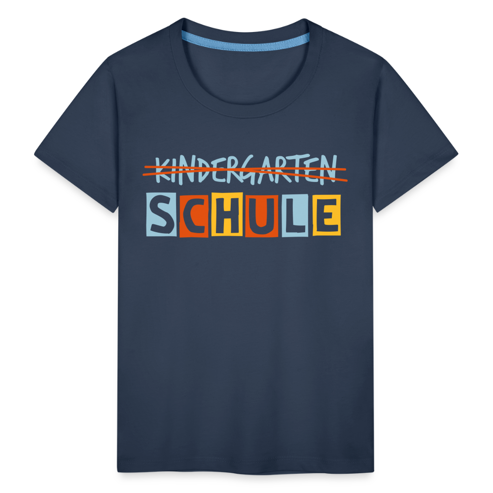 Kinder Premium T-Shirt - Schule - Navy