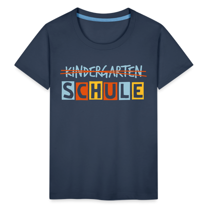 Kinder Premium T-Shirt - Schule - Navy