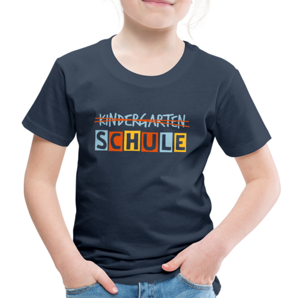 Kinder Premium T-Shirt - Schule - Navy