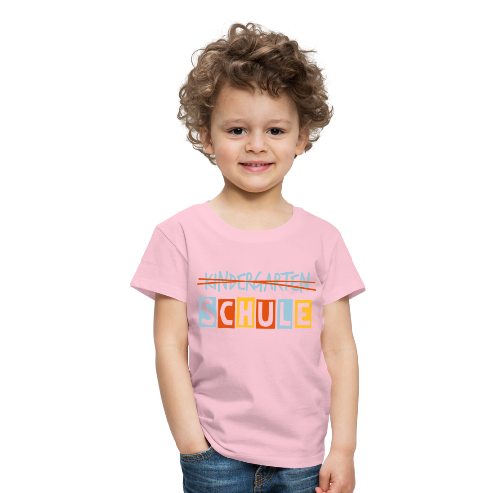 Kinder Premium T-Shirt - Schule - Hellrosa