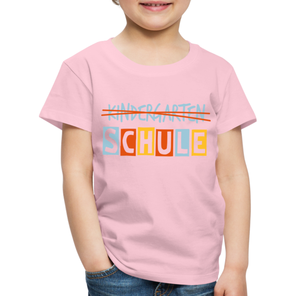 Kinder Premium T-Shirt - Schule - Hellrosa