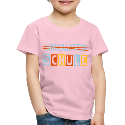 Kinder Premium T-Shirt - Schule - Hellrosa