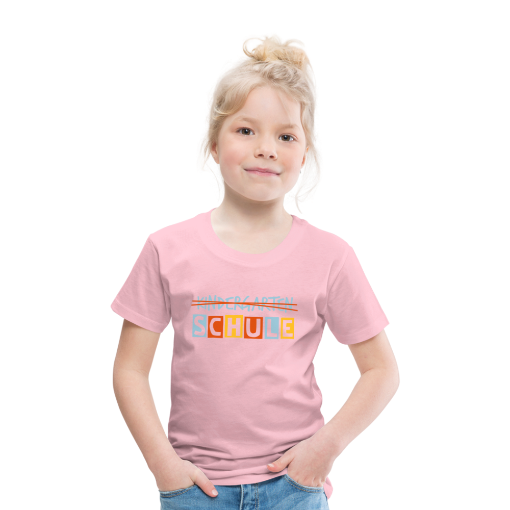 Kinder Premium T-Shirt - Schule - Hellrosa