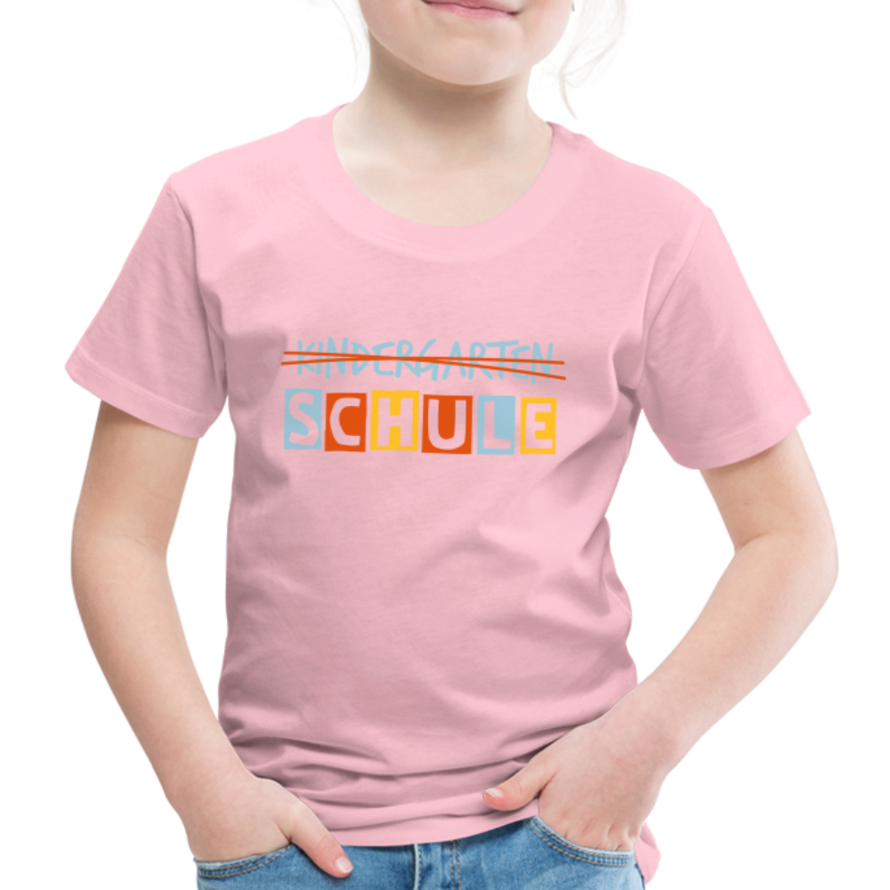 Kinder Premium T-Shirt - Schule - Hellrosa