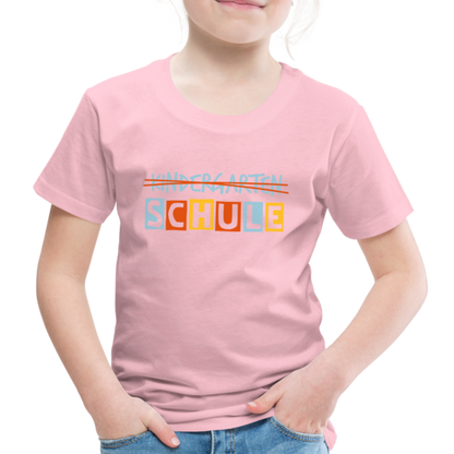 Kinder Premium T-Shirt - Schule - Hellrosa