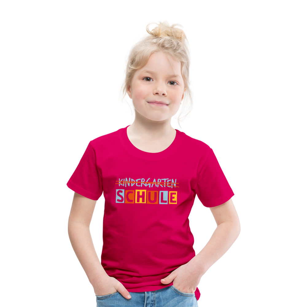 Kinder Premium T-Shirt - Schule - dunkles Pink