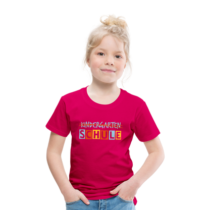 Kinder Premium T-Shirt - Schule - dunkles Pink