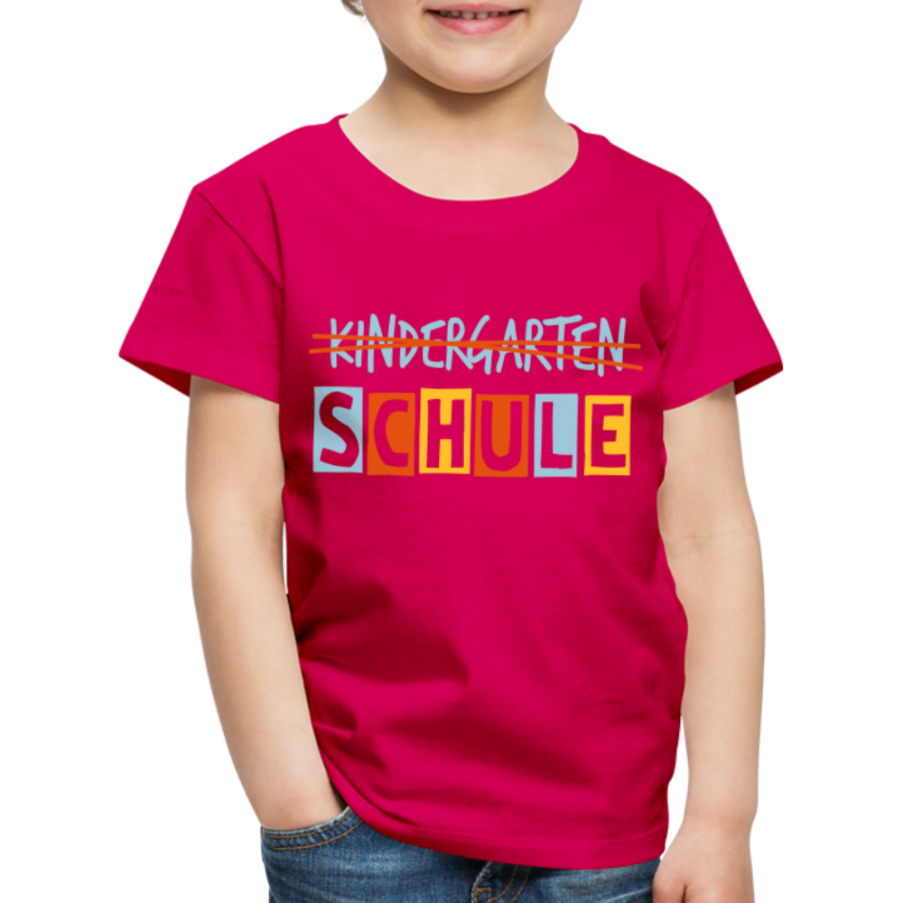 Kinder Premium T-Shirt - Schule - dunkles Pink