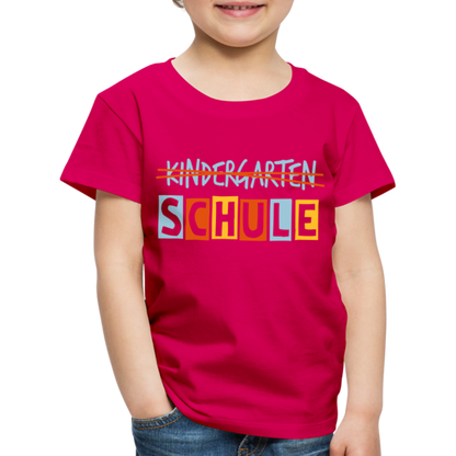 Kinder Premium T-Shirt - Schule - dunkles Pink