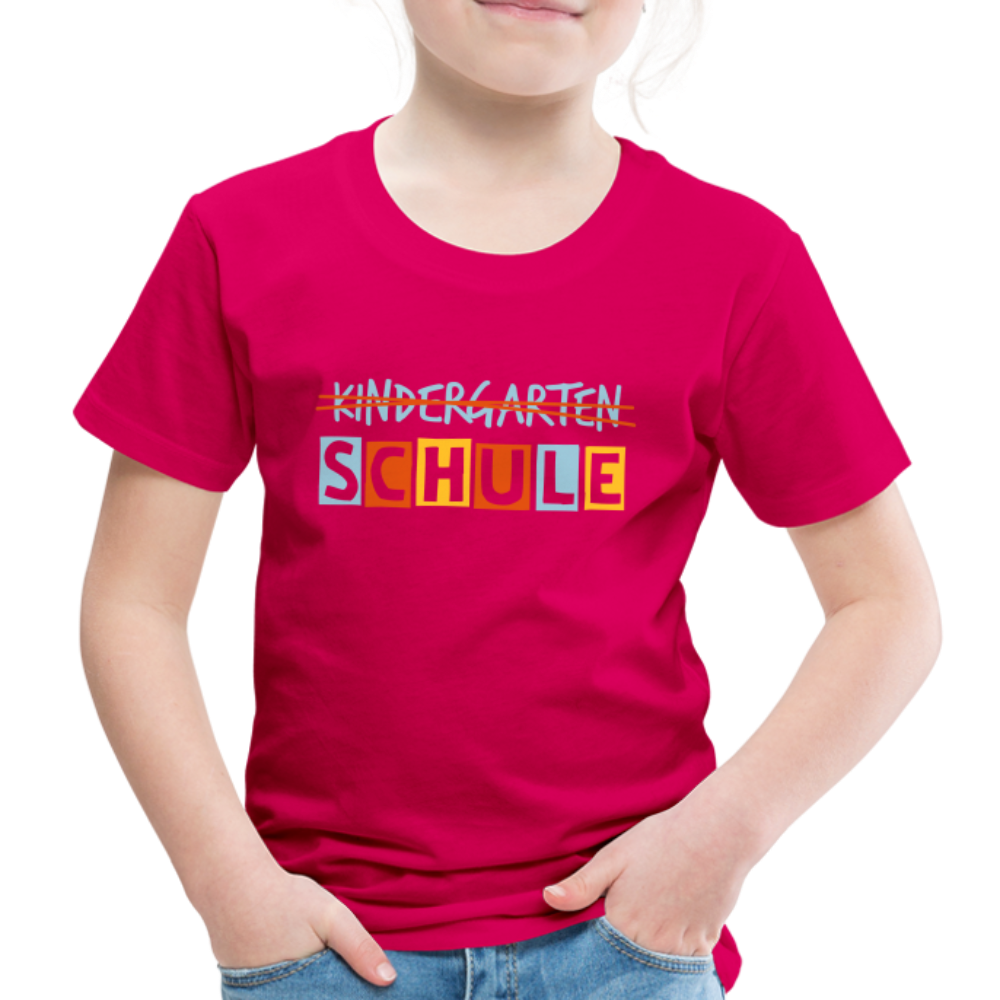 Kinder Premium T-Shirt - Schule - dunkles Pink