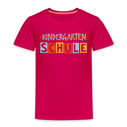 Kinder Premium T-Shirt - Schule - dunkles Pink