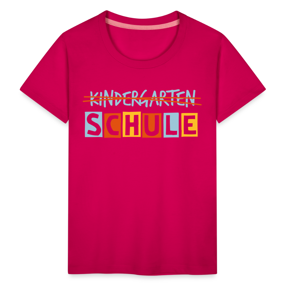 Kinder Premium T-Shirt - Schule - dunkles Pink