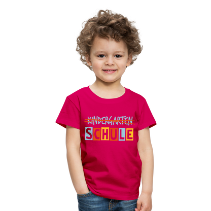 Kinder Premium T-Shirt - Schule - dunkles Pink