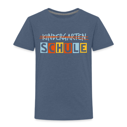 Kinder Premium T-Shirt - Schule - Blau meliert