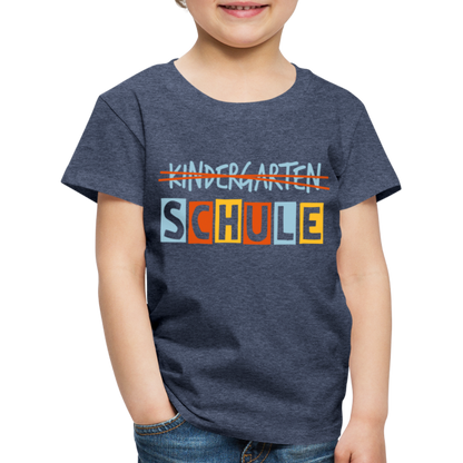 Kinder Premium T-Shirt - Schule - Blau meliert