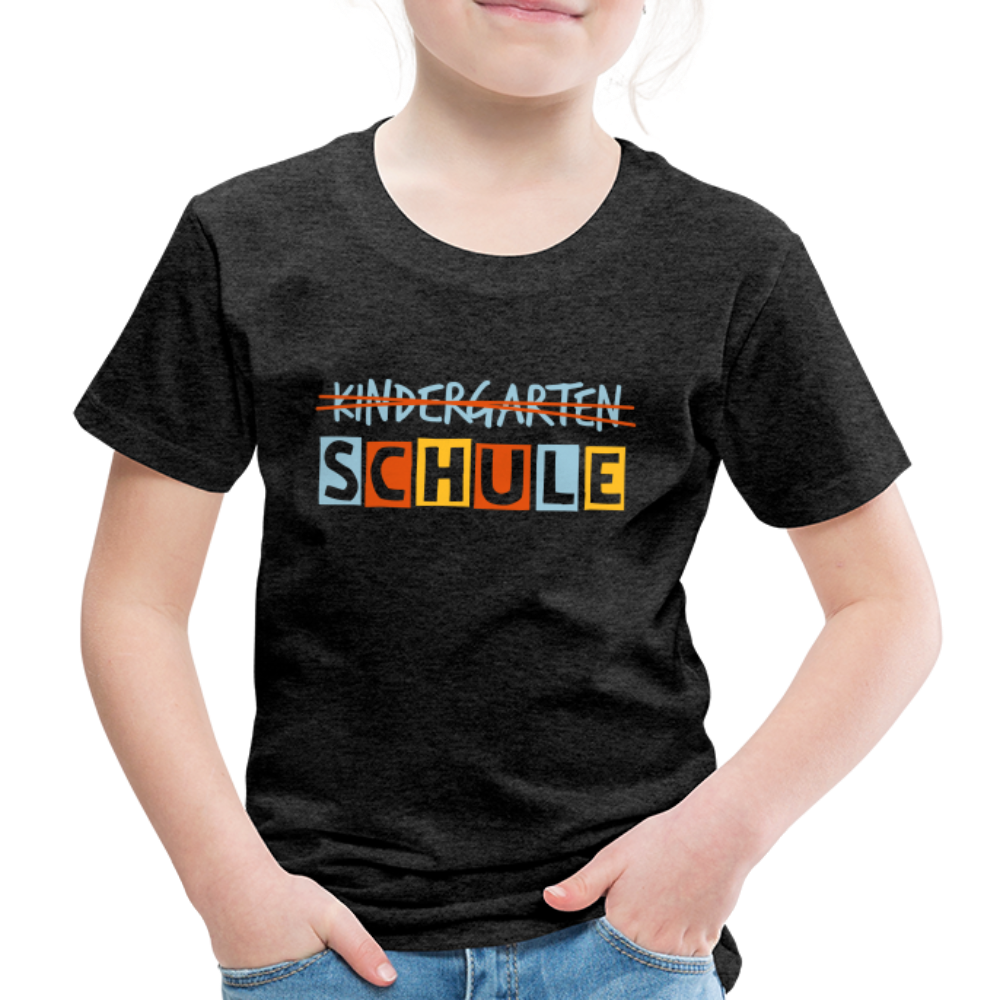 Kinder Premium T-Shirt - Schule - Anthrazit