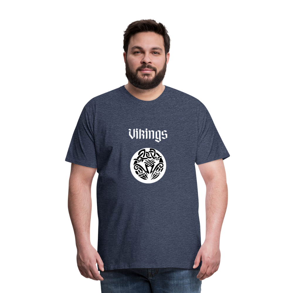 Männer Premium T-Shirt - Vikings - Blau meliert