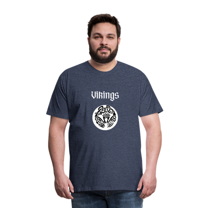 Männer Premium T-Shirt - Vikings - Blau meliert