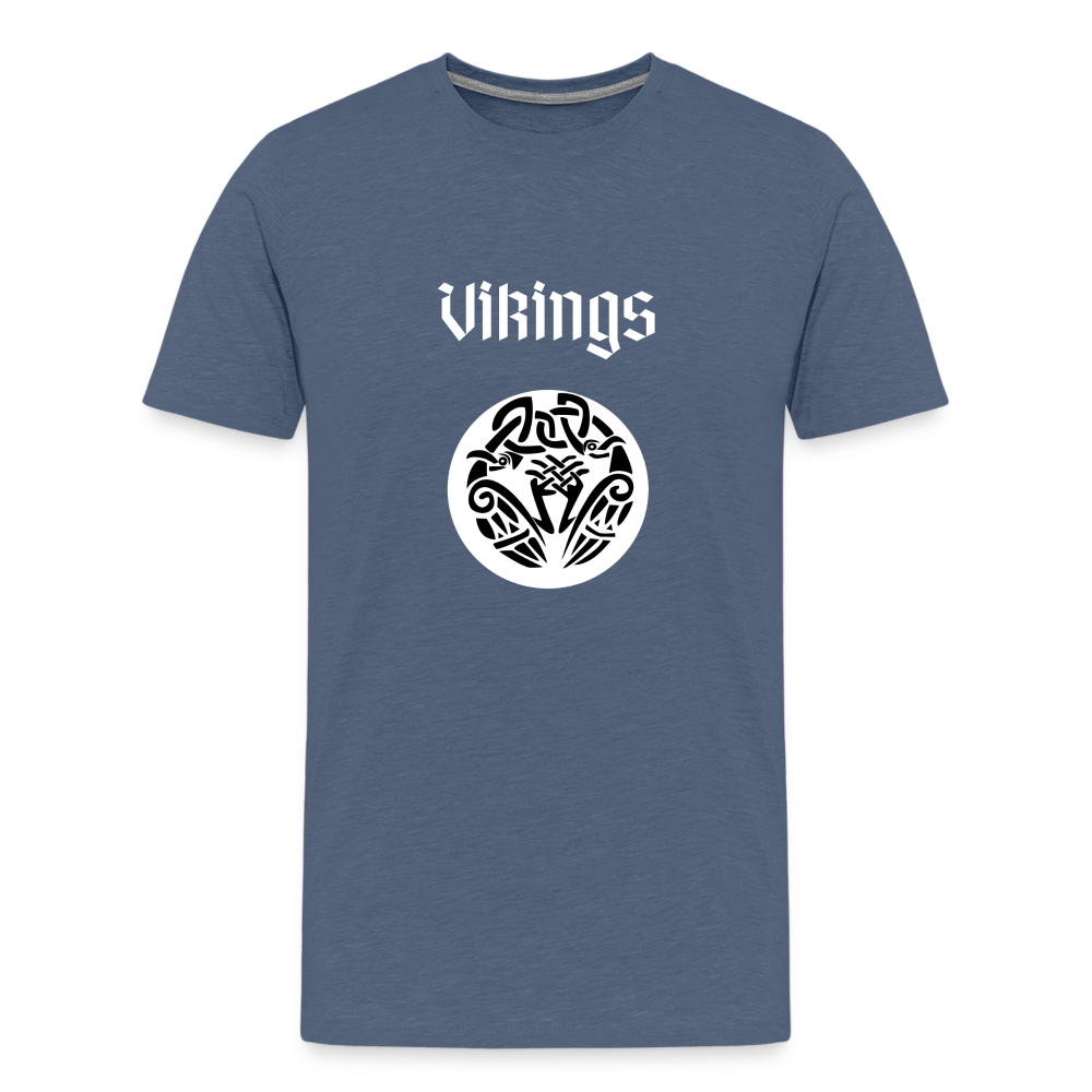 Männer Premium T-Shirt - Vikings - Blau meliert