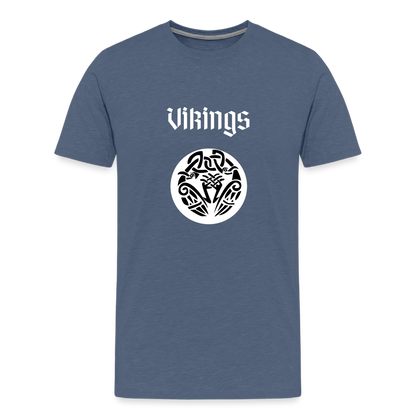 Männer Premium T-Shirt - Vikings - Blau meliert