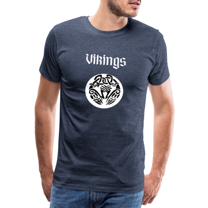 Männer Premium T-Shirt - Vikings - Blau meliert