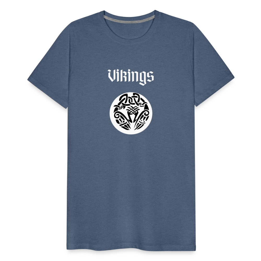 Männer Premium T-Shirt - Vikings - Blau meliert