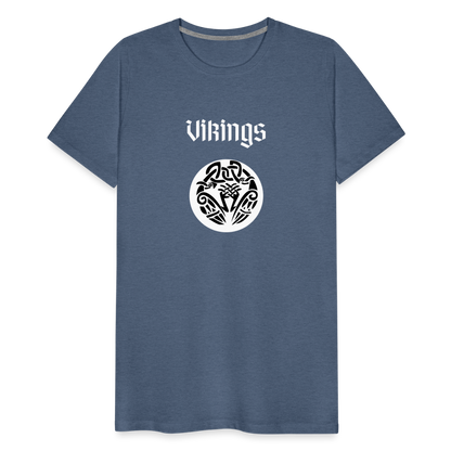 Männer Premium T-Shirt - Vikings - Blau meliert