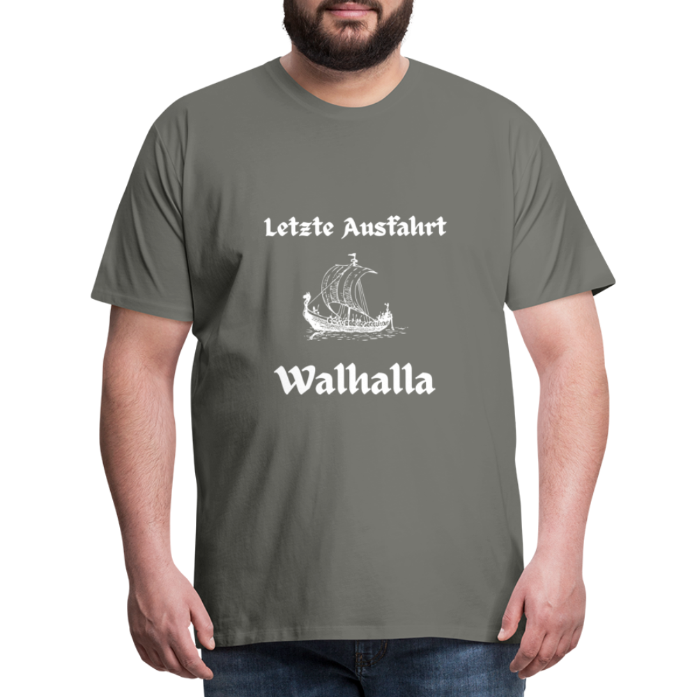 Männer Premium T-Shirt - Letzte Ausfahrt Walhalla - Asphalt