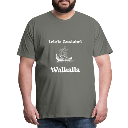 Männer Premium T-Shirt - Letzte Ausfahrt Walhalla - Asphalt