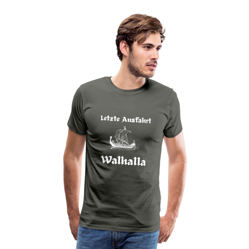 Männer Premium T-Shirt - Letzte Ausfahrt Walhalla - Asphalt