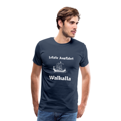 Männer Premium T-Shirt - Letzte Ausfahrt Walhalla - Navy